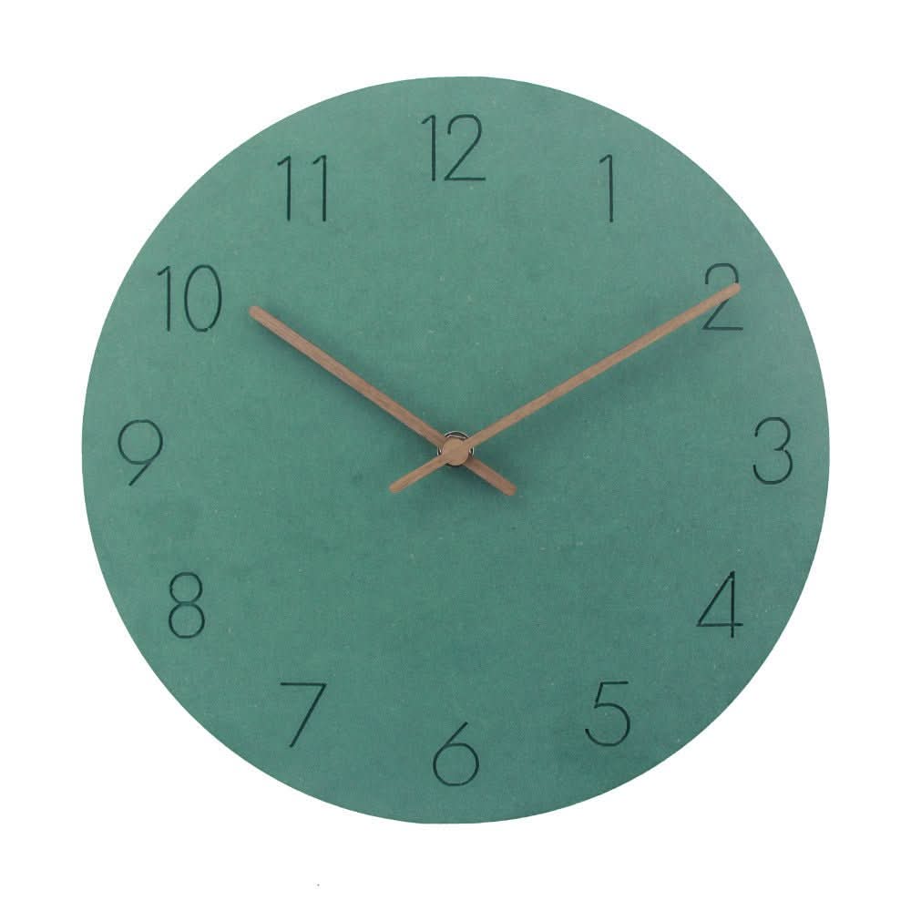 Reloj de Pared Silencioso Aurora con Acabado en Vetado Natural de Madera para Interiores Modernos