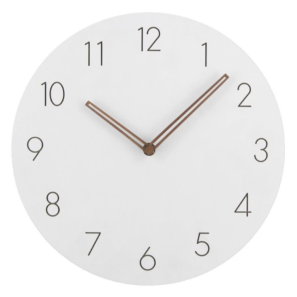 Reloj de Pared Silencioso Aurora con Acabado en Vetado Natural de Madera para Interiores Modernos