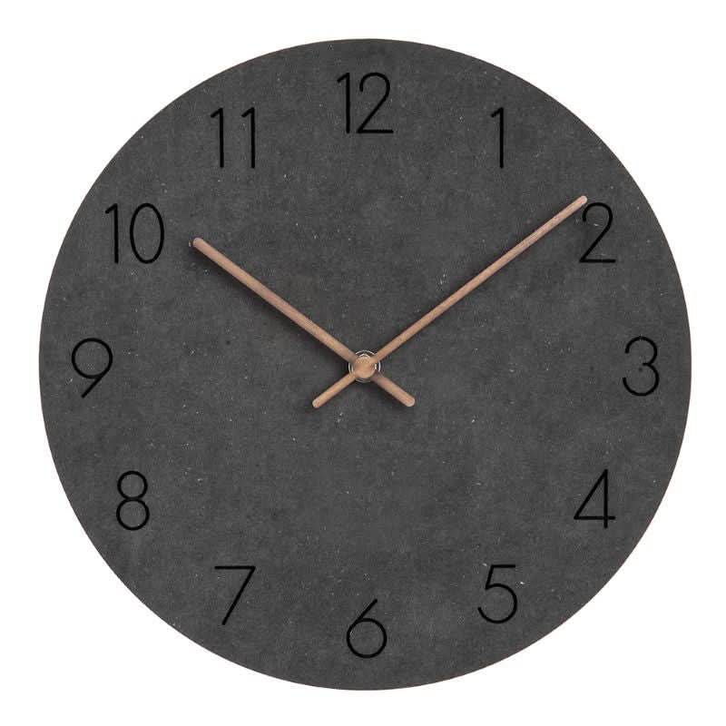 Reloj de Pared Silencioso Aurora con Acabado en Vetado Natural de Madera para Interiores Modernos