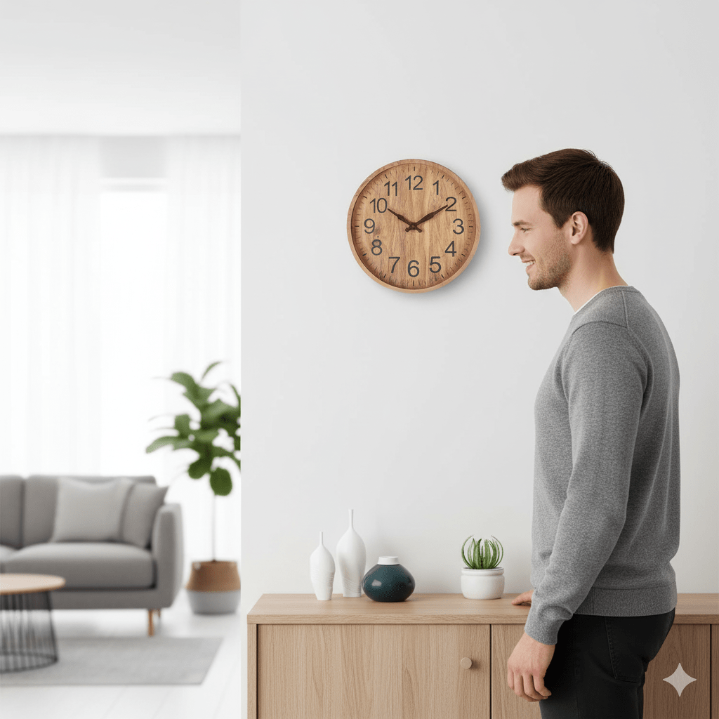 Reloj de Pared de Madera Silencioso TimberGlow para Decoración Elegante del Hogar
