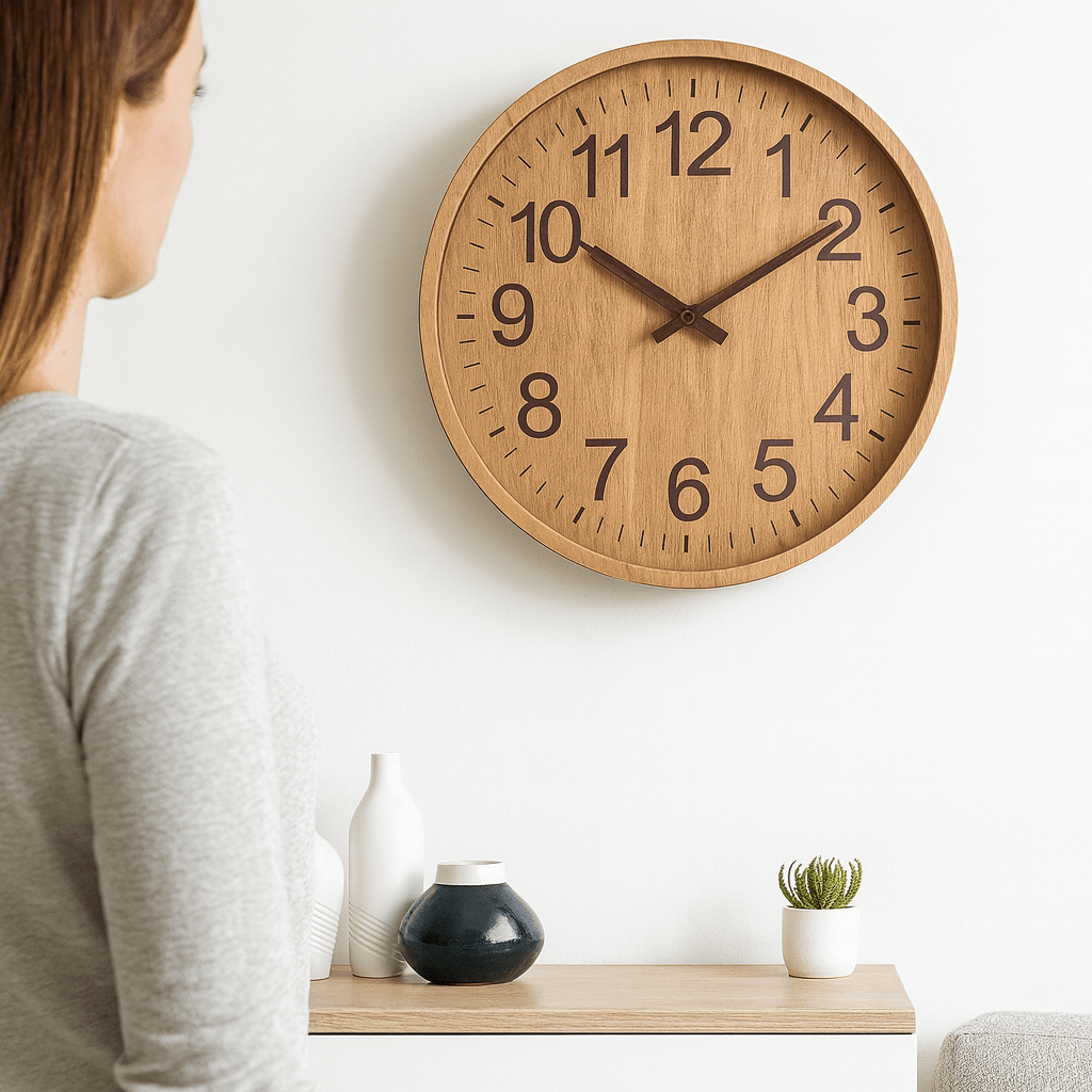 Reloj de Pared de Madera Silencioso TimberGlow para Decoración Elegante del Hogar