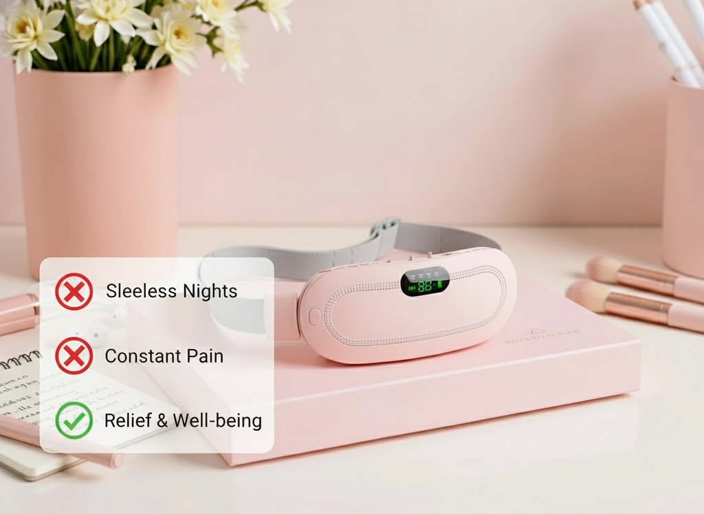 Heating Belt With Adjustable Temperature To Help Cycle Comfort And Pain Relief