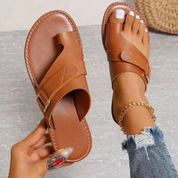 Women's Orthopedic Hallux Valgus Correction Leather Sandals