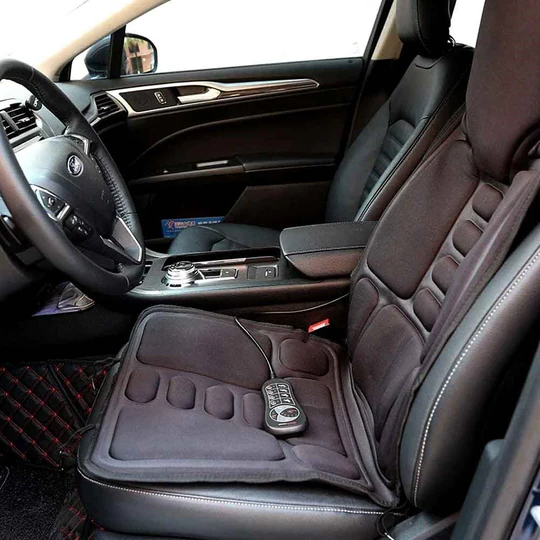 Masážní polštář s osmi režimy a vyhřívaným opěradlem a polštářem na krk pro auto nebo domácí použití