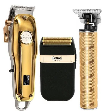 Gold Cordless Hair Clippers For Men Professional Grooming Kit