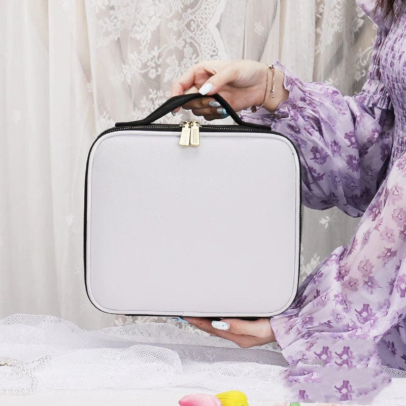 Bolsa de Maquillaje GlamBolt con Iluminación LED, Tocador Portátil para Viajes y Retoques