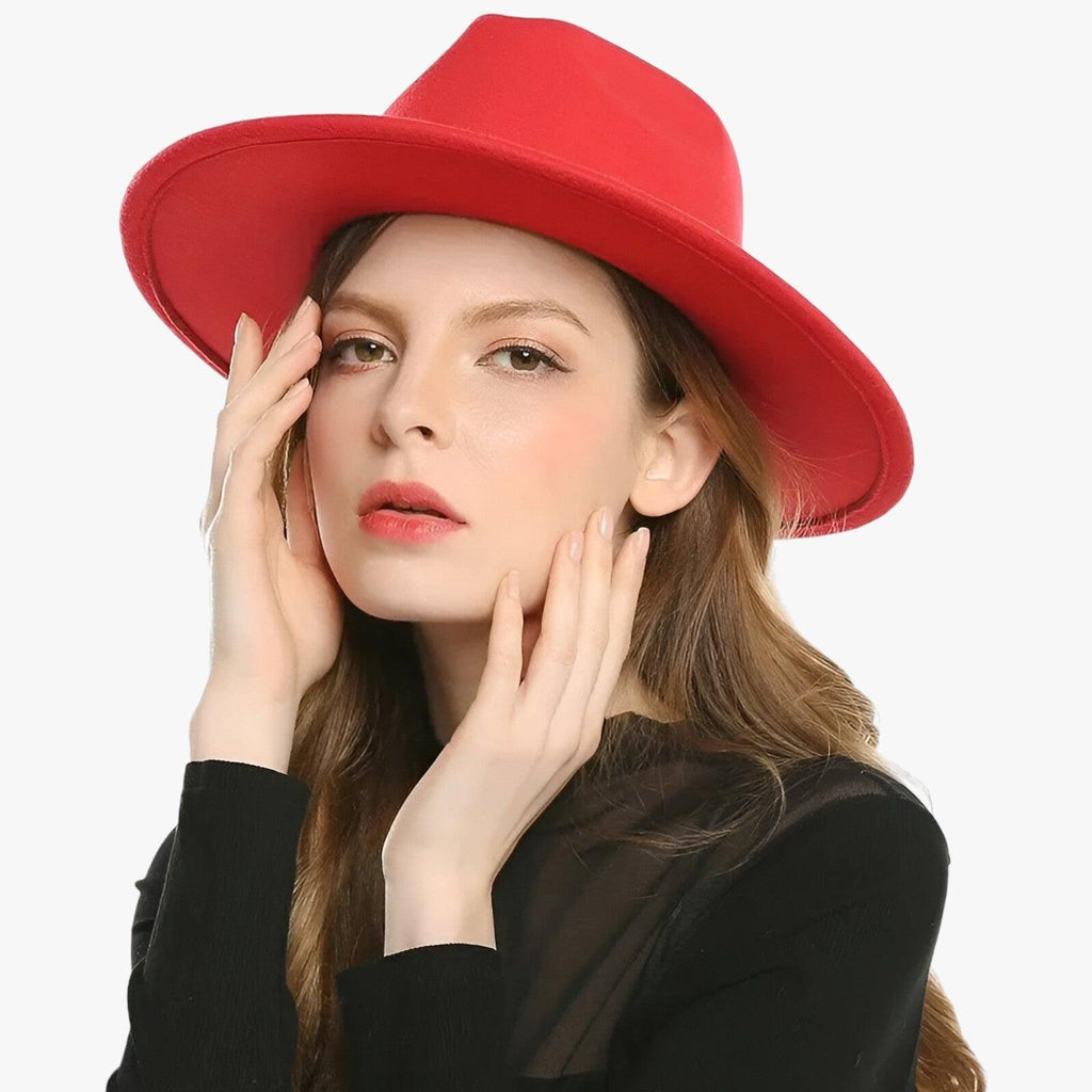 Unisex Fedora Hat Wide Brim In Vintage Wool For Winter