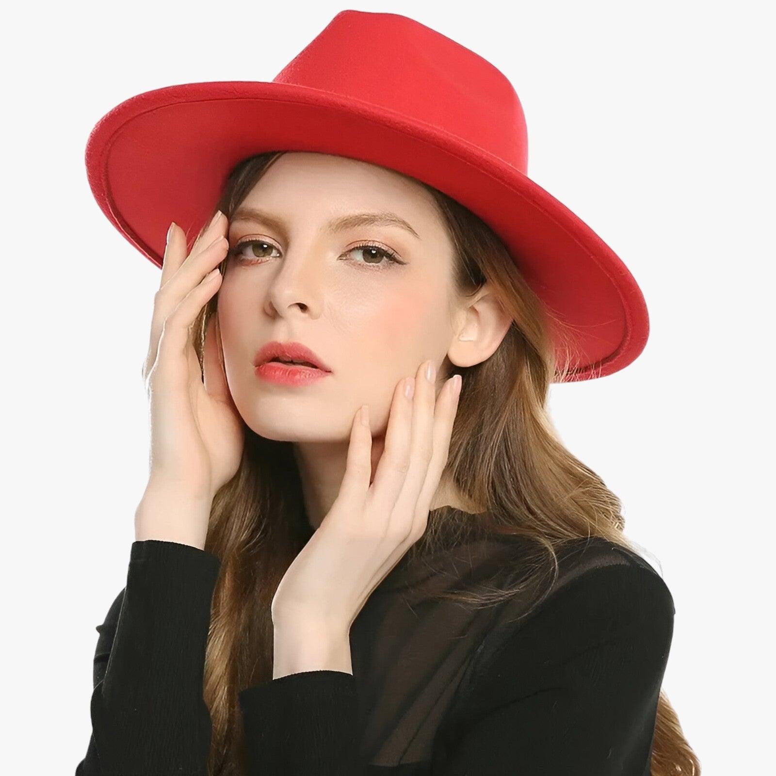 Unisex Fedora Hat Wide Brim In Vintage Wool For Winter