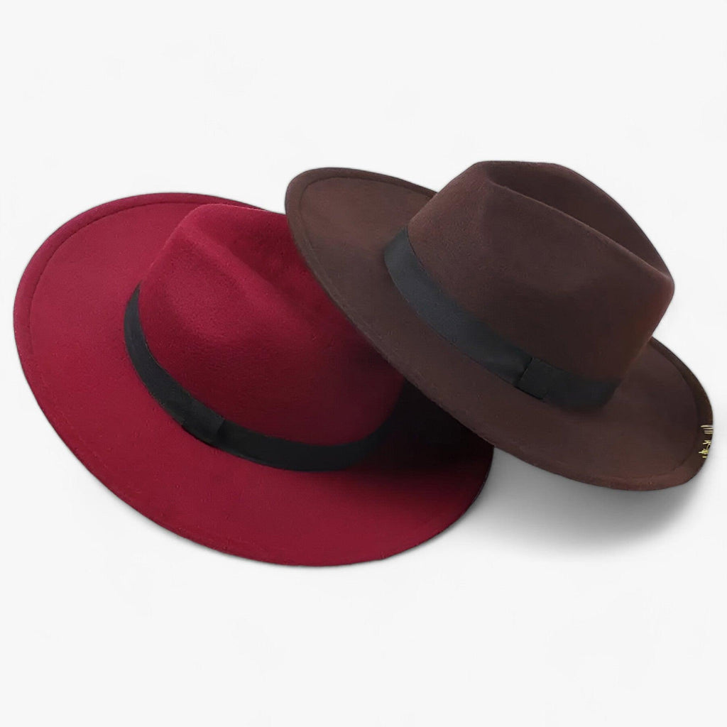 Unisex Fedora Hat Wide Brim In Vintage Wool For Winter