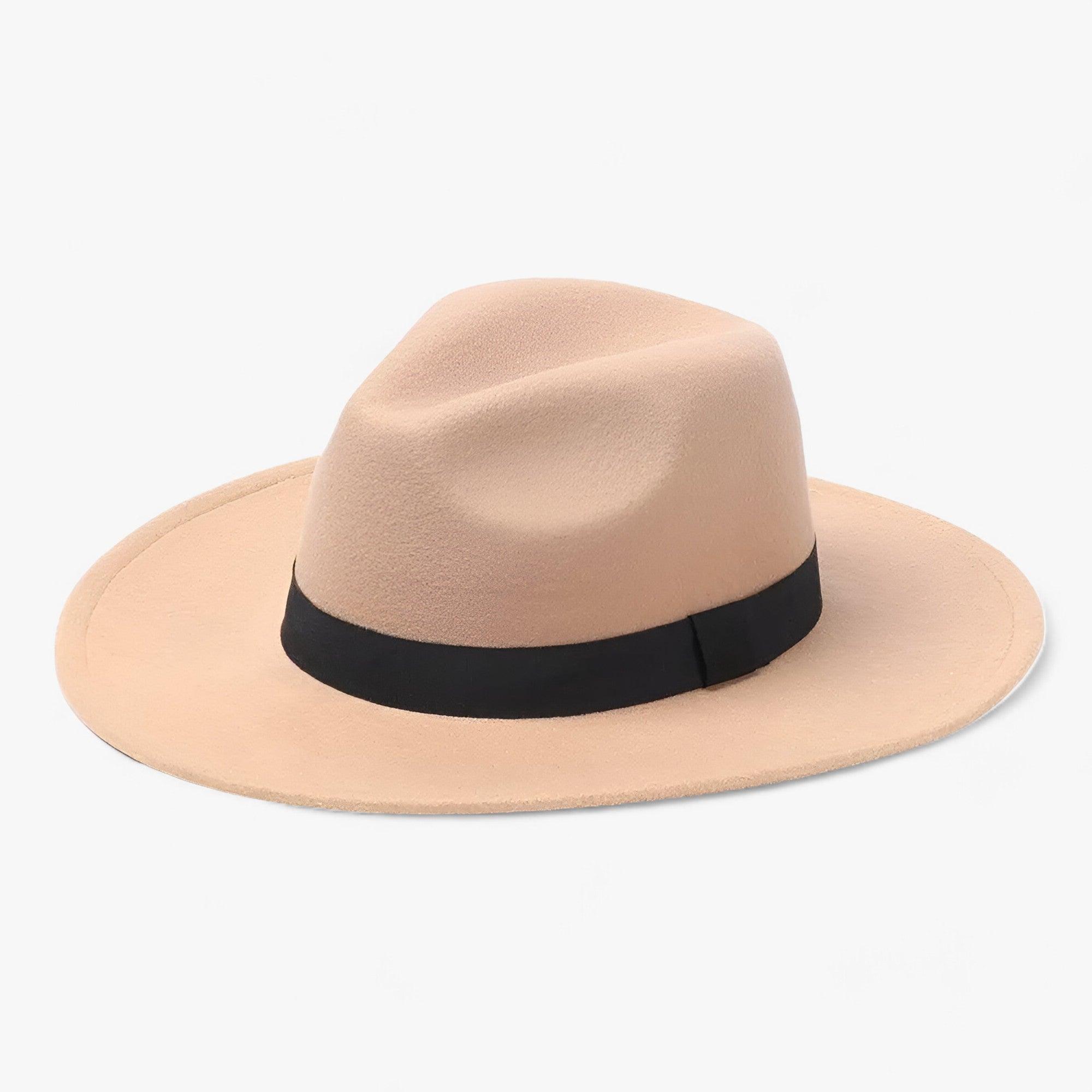 Unisex Fedora Hat Wide Brim In Vintage Wool For Winter