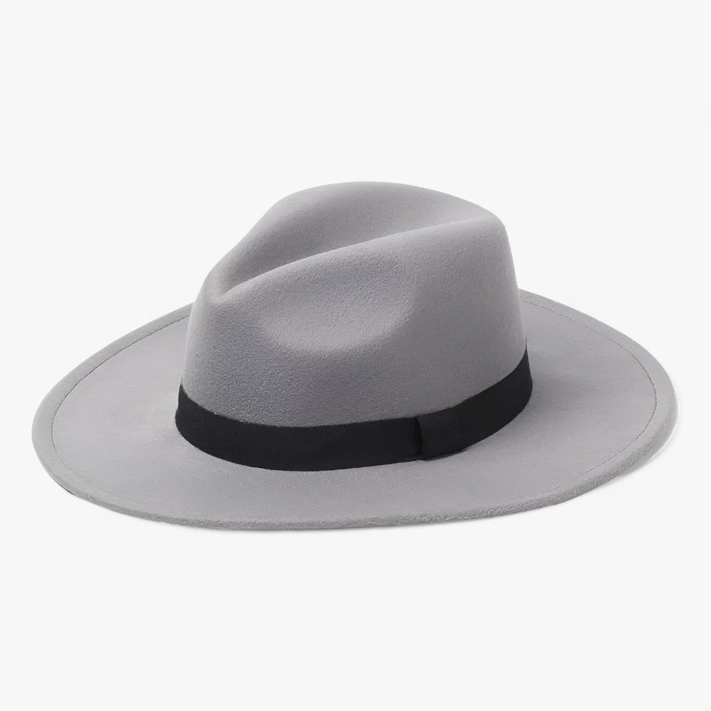 Unisex Fedora Hat Wide Brim In Vintage Wool For Winter