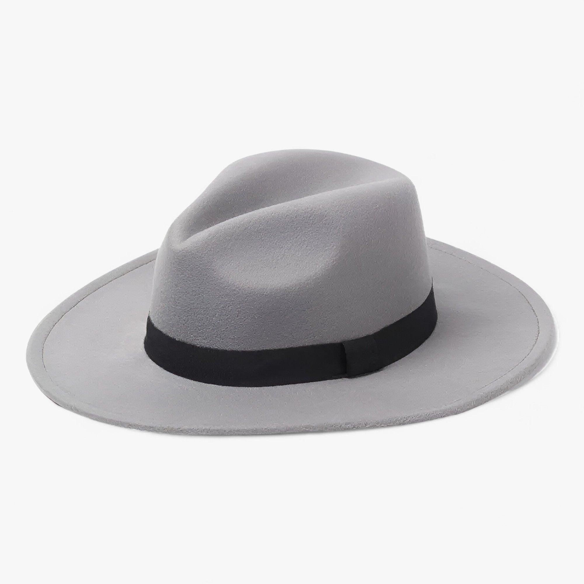 Unisex Fedora Hat Wide Brim In Vintage Wool For Winter