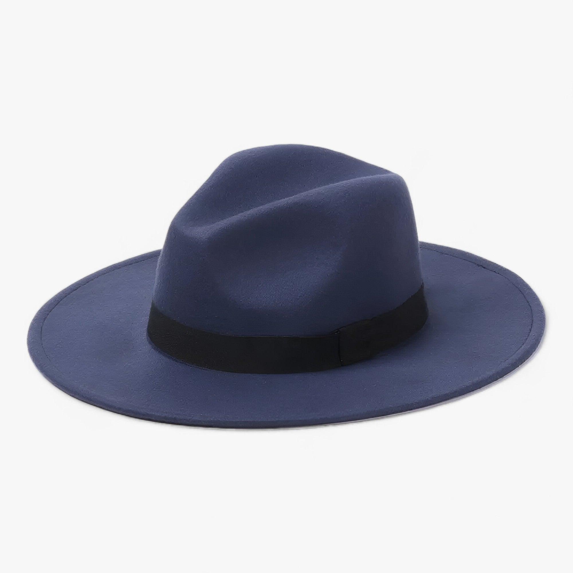 Unisex Fedora Hat Wide Brim In Vintage Wool For Winter