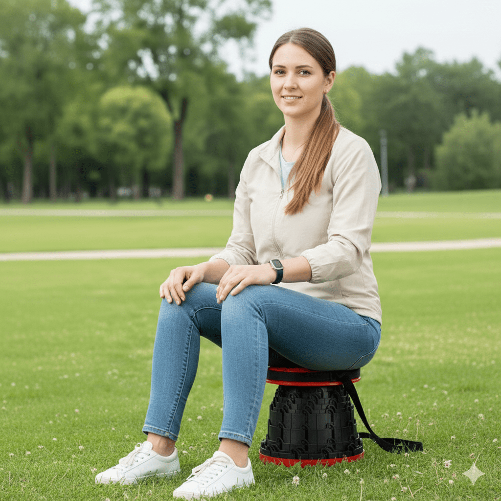 Taburete telescópico TrailFlex para uso interior o exterior