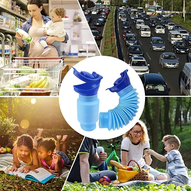 FlexRelief teleskopisk foldbar bærbar urinal til kvinder og børn, 750 ml