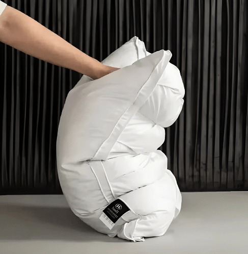 Almohada con plumón de ganso para comodidad suave y soporte equilibrado