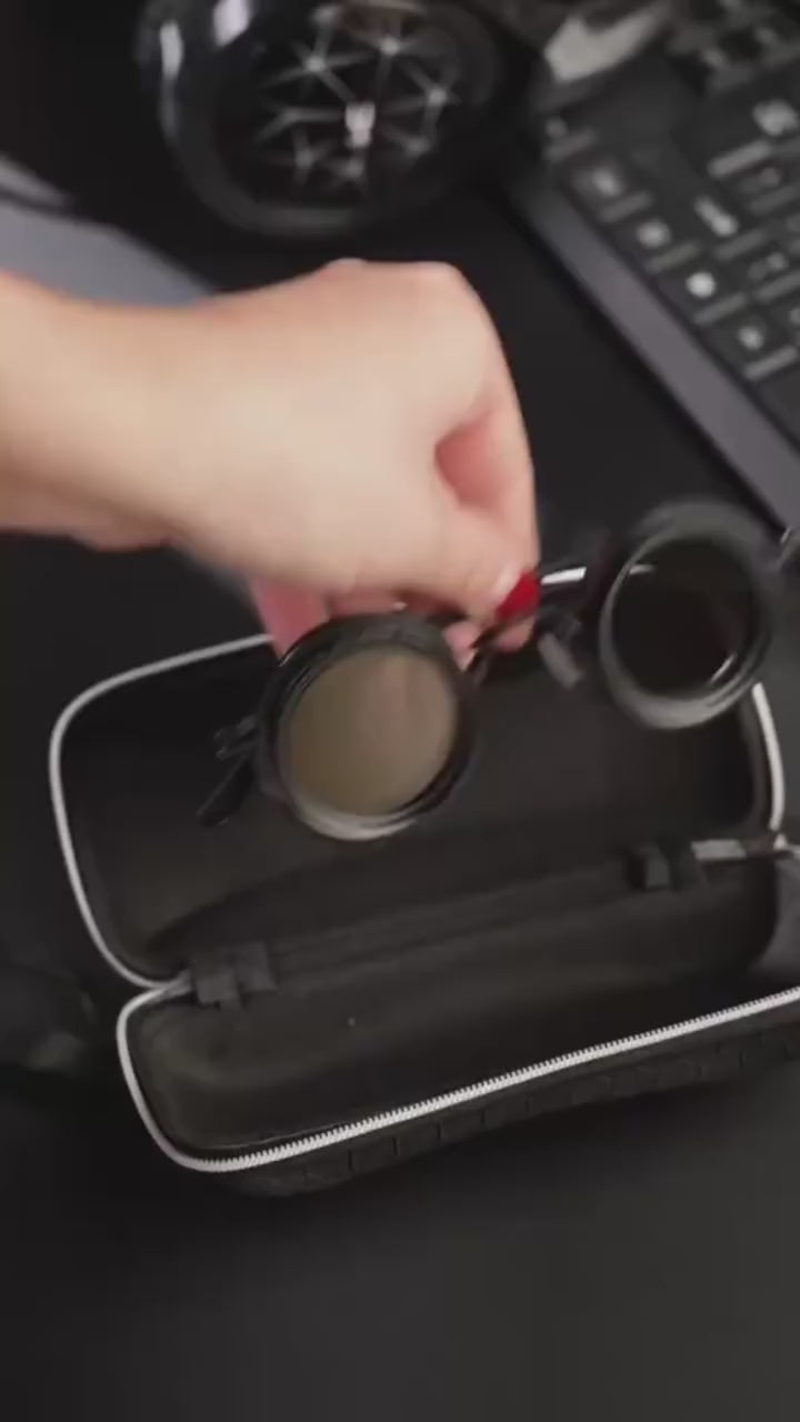 Gafas de sol negras AstraView con filtro de nueve niveles y ajuste ajustable