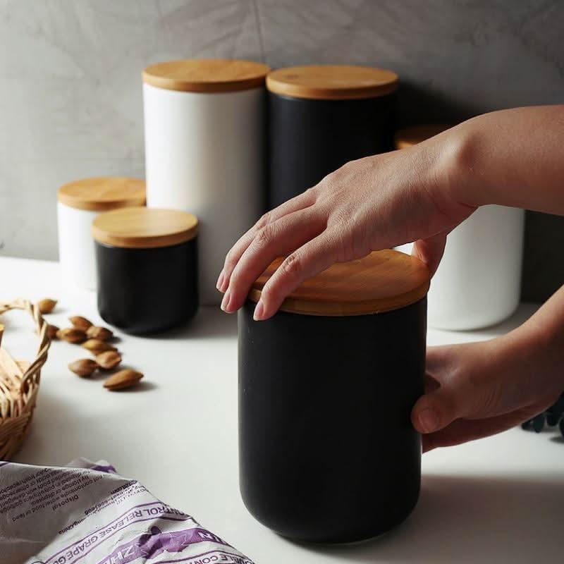 Borcan ceramic CedarBloom pentru depozitare etanșă, păstrează prospețimea în cămară pentru bucătarii de acasă