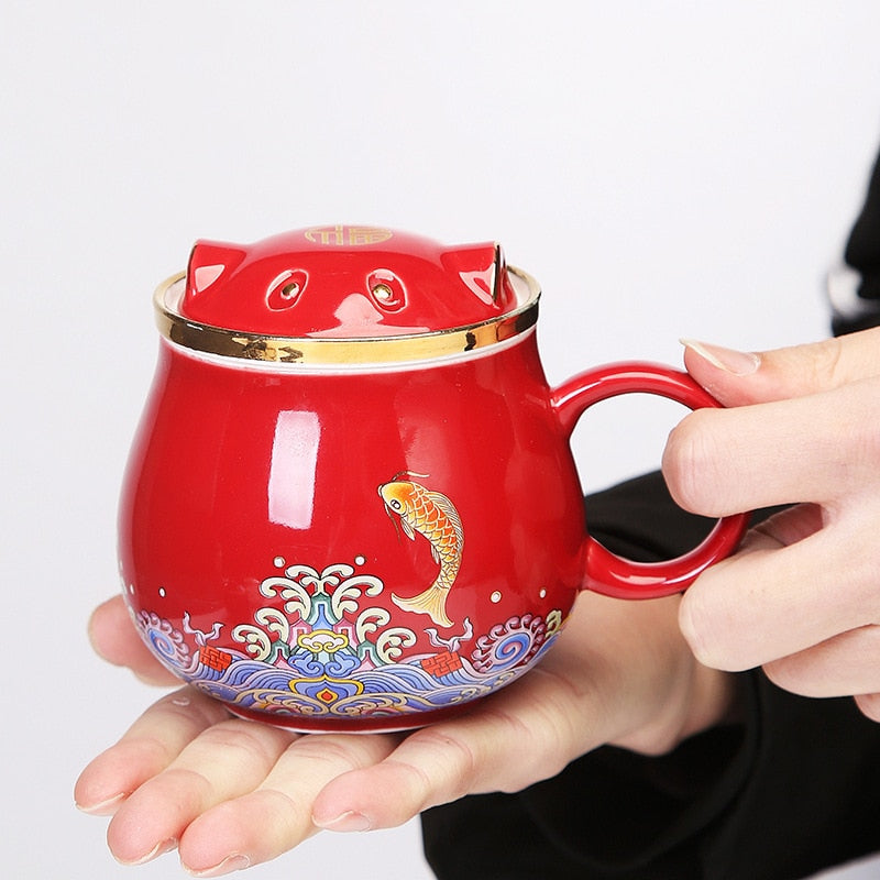 Keramické šálky na čaj s infuzérem z Japonska pro domácí a kancelářské použití