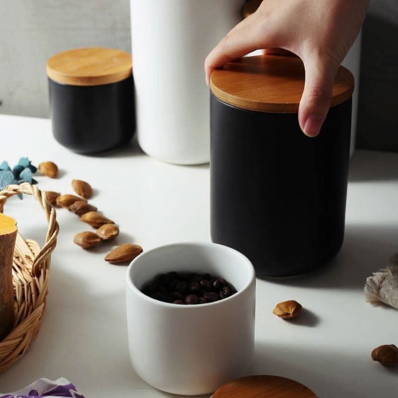 Borcan ceramic CedarBloom pentru depozitare etanșă, păstrează prospețimea în cămară pentru bucătarii de acasă