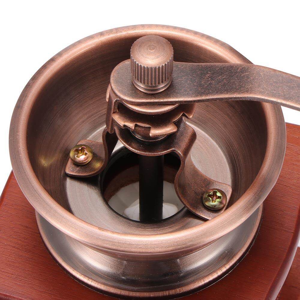 Vintage Wooden Hand Crank Coffee Grinder For Freshly Ground Coffee