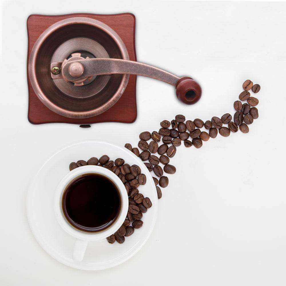 Vintage Wooden Hand Crank Coffee Grinder For Freshly Ground Coffee