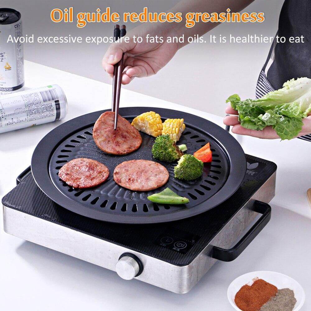 Koreaanse draagbare antiaanbak BBQ-grillpan voor gemakkelijk grillen buitenshuis onderweg