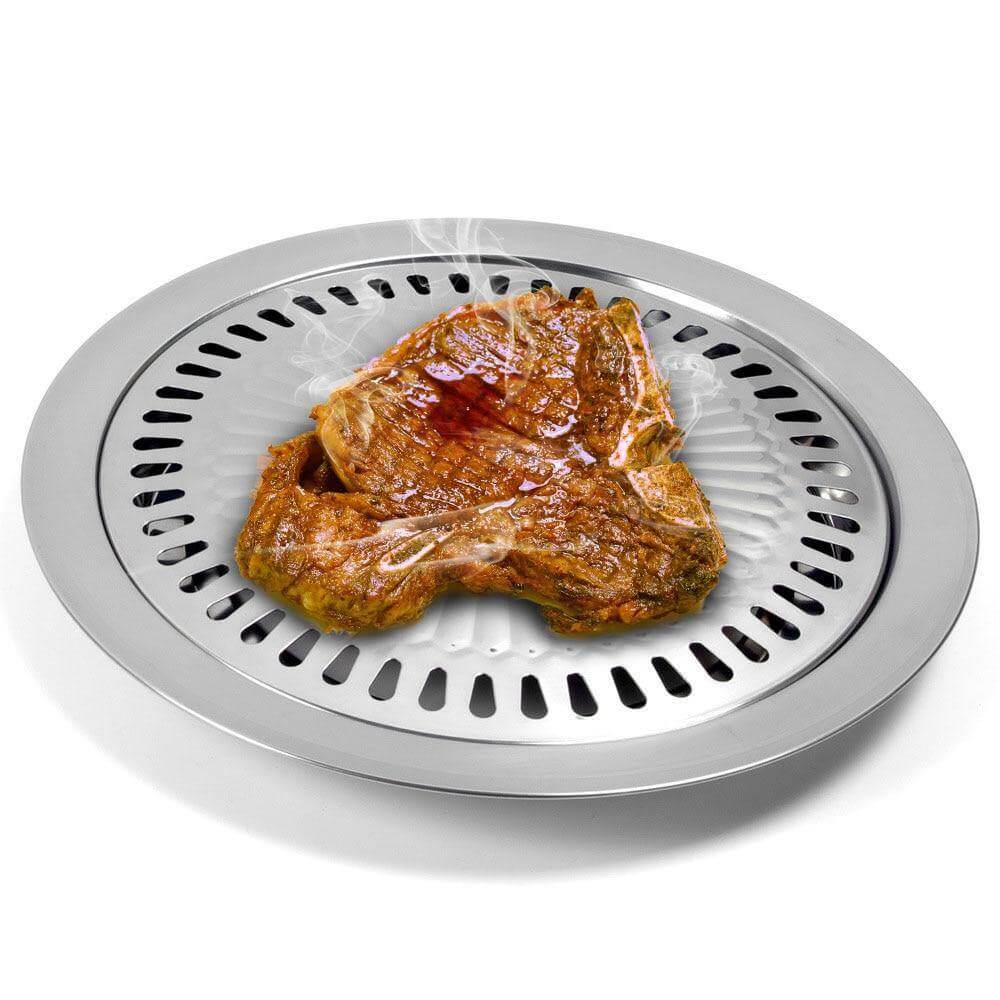 Koreaanse draagbare antiaanbak BBQ-grillpan voor gemakkelijk grillen buitenshuis onderweg