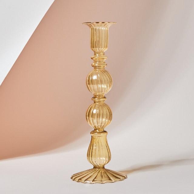 Porta bicchiere in vetro pastello GlowCharm per decorazioni da tavola eleganti