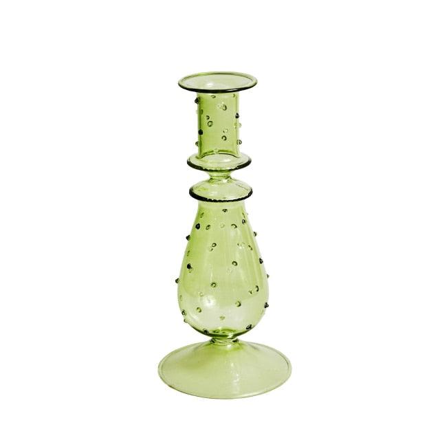 Porta bicchiere in vetro pastello GlowCharm per decorazioni da tavola eleganti