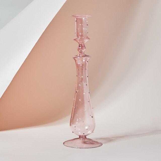 Porta bicchiere in vetro pastello GlowCharm per decorazioni da tavola eleganti