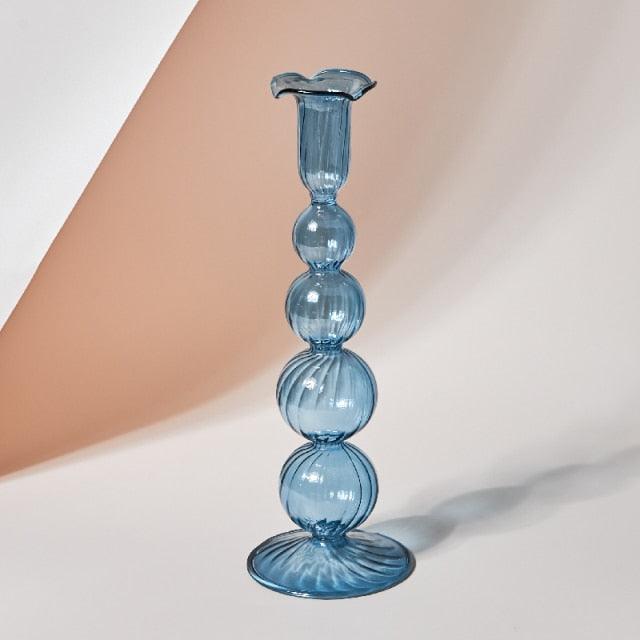 Porta bicchiere in vetro pastello GlowCharm per decorazioni da tavola eleganti