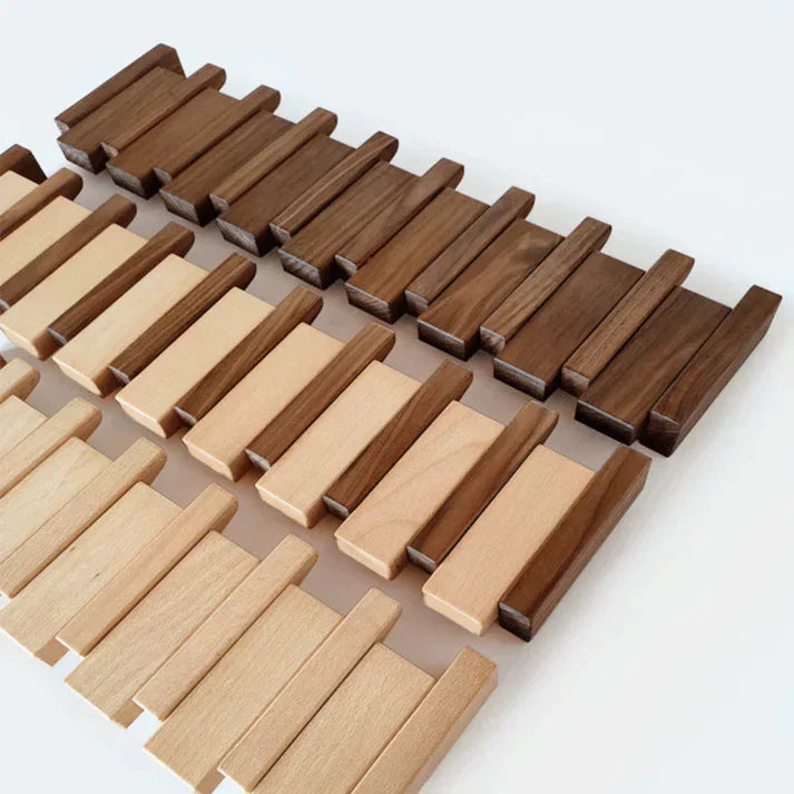 HarmonyCoat Wooden Coat Rack With Piano Motif For Stylish Wall Decor And Storage
