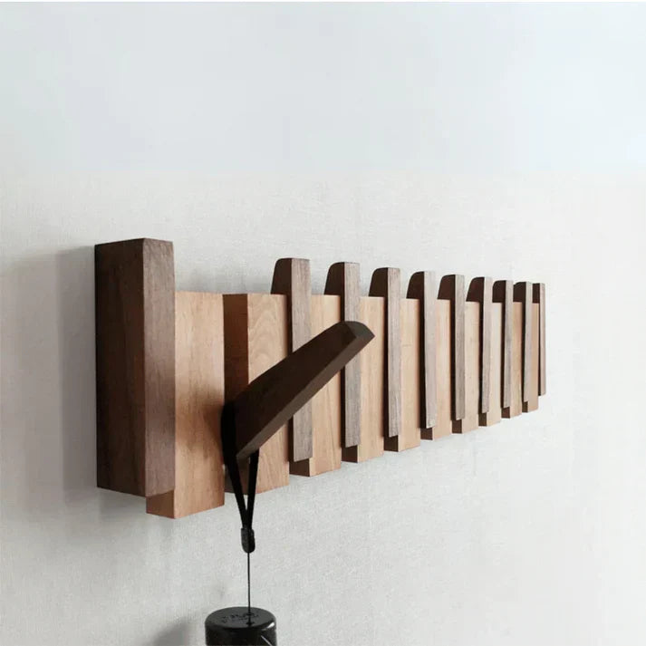 HarmonyCoat Wooden Coat Rack With Piano Motif For Stylish Wall Decor And Storage