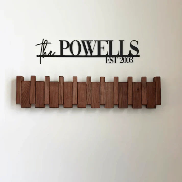HarmonyCoat Wooden Coat Rack With Piano Motif For Stylish Wall Decor And Storage