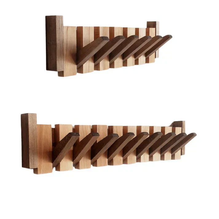 HarmonyCoat Wooden Coat Rack With Piano Motif For Stylish Wall Decor And Storage