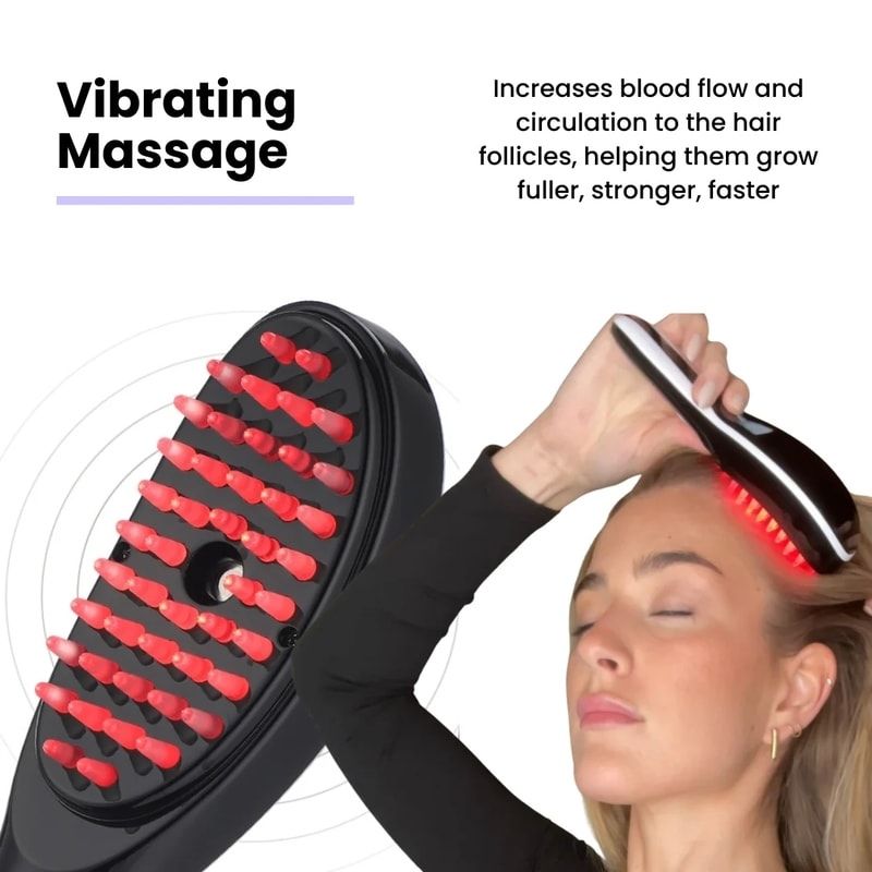 Red Light and Blue Light Therapy Hair Brush for Daily Scalp Care