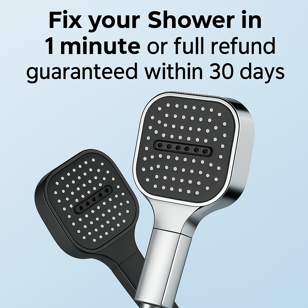 Turbo Filtration High-Pressure Shower Head For Healthier Hair With Scalp Care