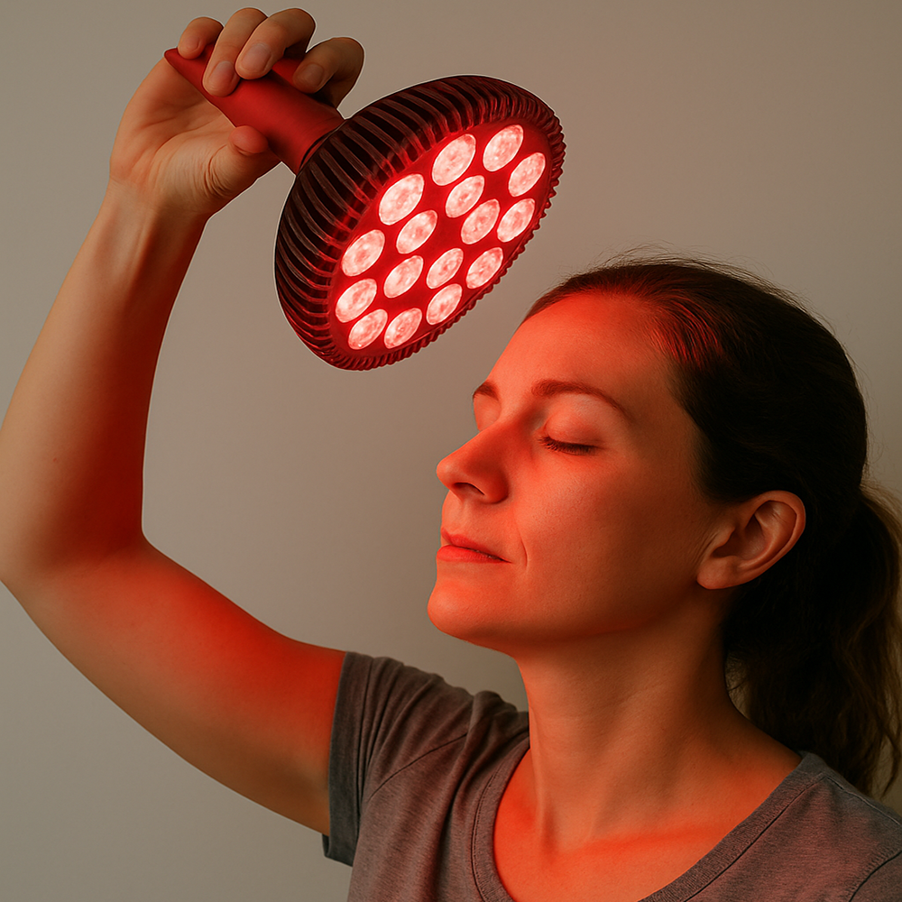 Theia 3.0 kompaktní červená terapeutická žárovka s 18 LED diodami pro domácí použití