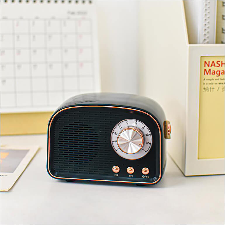 Retro kulatý reproduktor s Bluetooth a vintage stylem | Atiets