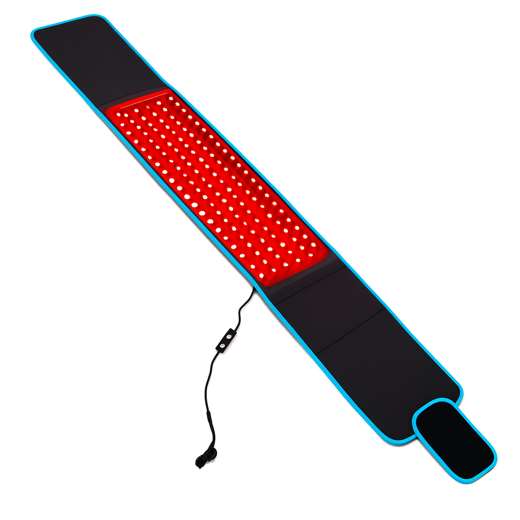 AuraFlex kannettava LED-vyö, jossa 660 nm punaiset ja 850 nm lähi-infrapuna-LEDit, 105 LEDiä