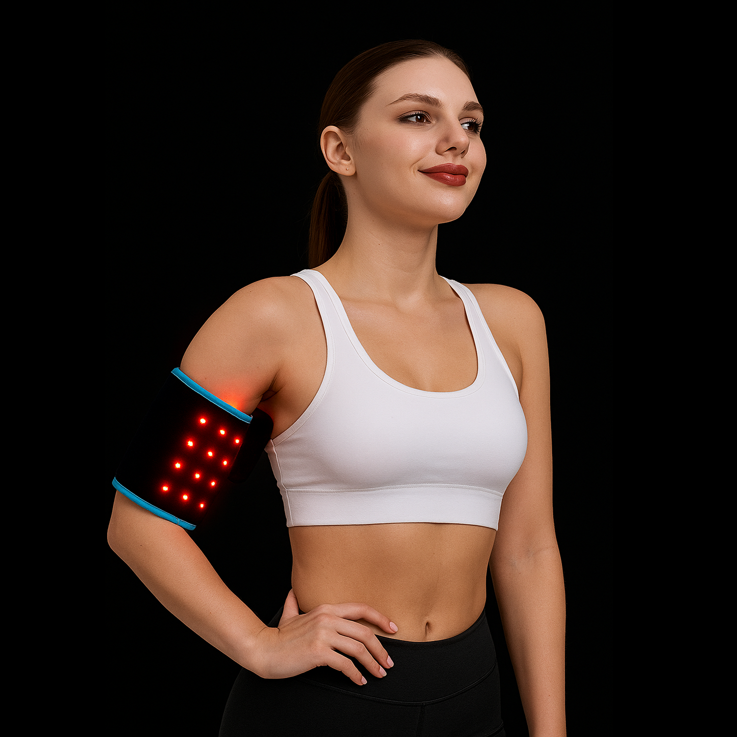 AuraFlex kannettava LED-vyö, jossa 660 nm punaiset ja 850 nm lähi-infrapuna-LEDit, 105 LEDiä