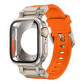 Taktisches Fluor-Kautschukarmband und Metallgehäuse für Apple Watch