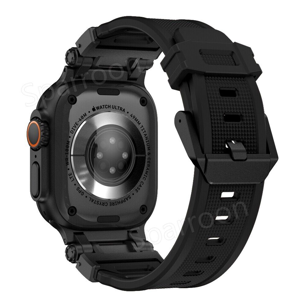 Taktisches Fluor-Kautschukarmband und Metallgehäuse für Apple Watch