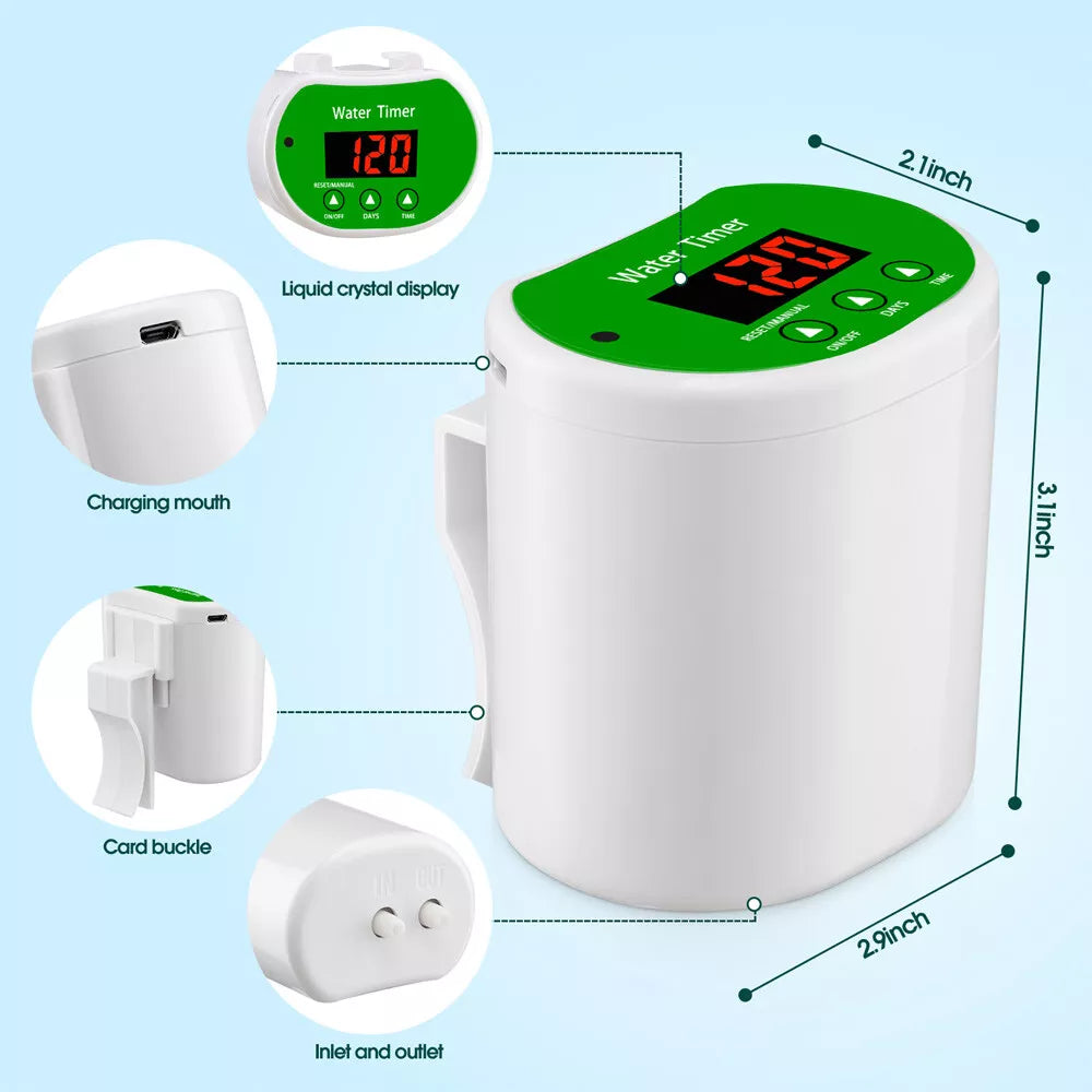 Smart automatiskt bevattningssystem för krukväxter med pump och timer
