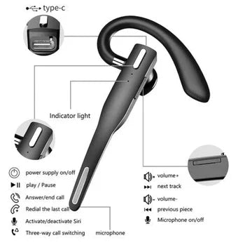 Kuorma-autokuskin kuuloke kaksoismikrofonilla Bluetooth 5.1 -korvakuuloke kuorma-autokuskeille