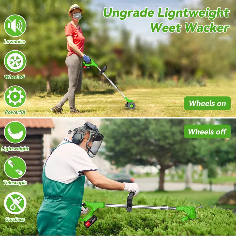 Cordless Weed Eater And Grass Trimmer For Lawn Care Battery Powered