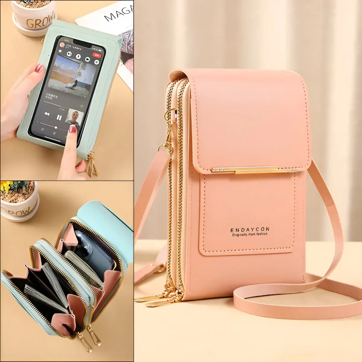 SafeTouch Shoulder Bag In Soft Leather With Anti-Theft Protection For Everyday Use