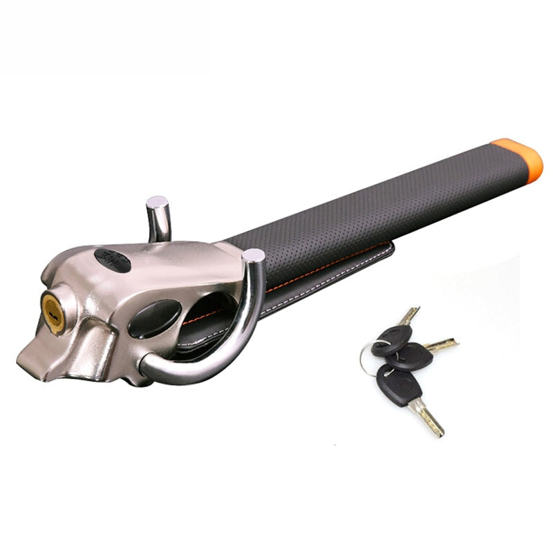 Heavy Duty Lock For Steering Wheel To Deter Vehicle Theft