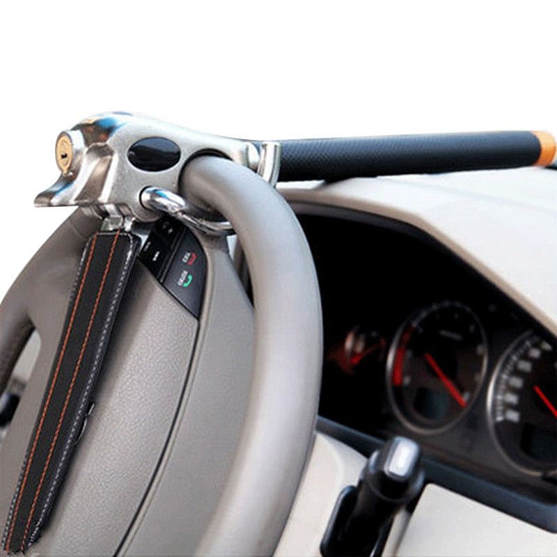 Heavy Duty Lock For Steering Wheel To Deter Vehicle Theft